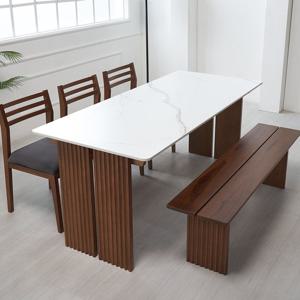 에보니아 미사 세라믹 6인용 확장형 식탁세트 (의자3+벤치1)