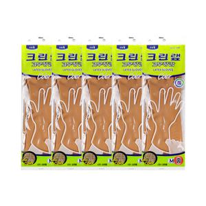 크린랩 es 컬러 고무장갑 베이지 M (중) x 5개 / 주방용 설거지