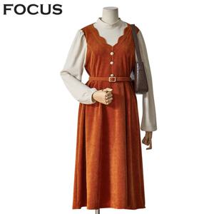 [포커스]뷔스티에 배색 원피스_FW3L7OP0409