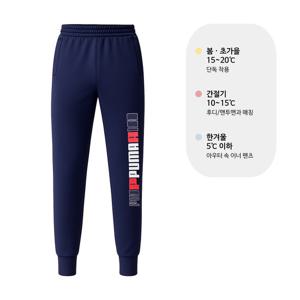 푸마 PUMA 에센셜 로고 기모 츄리닝 바지 676326-06