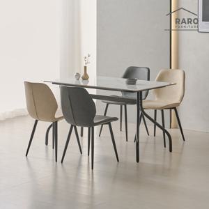 라로퍼니처 모나코 1300 유광 포세린 세라믹 4인 식탁 세트 (식탁+의자4)