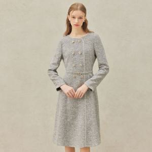 [리안뉴욕]트위드 배색 테이프 원피스