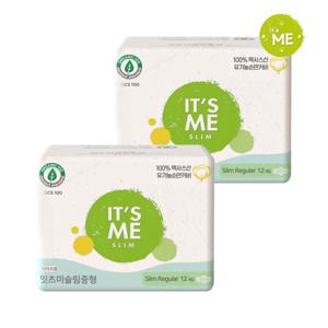 [잇츠미]잇츠미 뉴슬림 순면 생리대 중형 12p x2팩(총 24p)