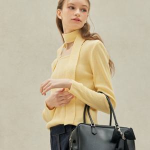 [리안뉴욕][공식] 리브드 타이 스퀘어넥 니트