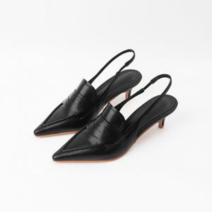 [신난다슈]여성 슬링백힐 5cm 슬링백 구두 펌프스힐 스틸레토 로퍼힐 미들힐 MA24502블랙