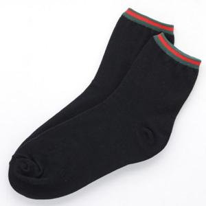 남자 중목 발목 레드띠 캐쥬얼 중목 양말 1켤레 블랙