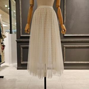 [아니베에프]  A43WSK510_이중 레이스 밴딩 스커트