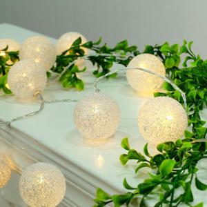 은하수 30구 LED 코튼볼 실버전구 점멸  USB연결