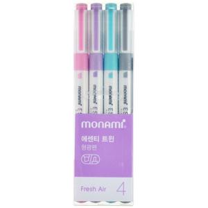 모나미 에센티 트윈 형광펜 프레쉬에어 4색 세트