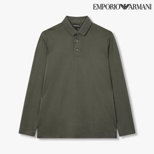 [엠포리오 아르마니]남성 로고 패치 롱 슬리브 폴로 티셔츠(A514326014)
