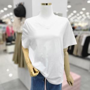 [비지트인뉴욕]싱글 브이넥 옆트임반팔티셔츠 VA5ST91_US