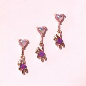 [폭스타일] [낱개판매] 내 친구 테디 곰돌이 드롭 귓바퀴 피어싱