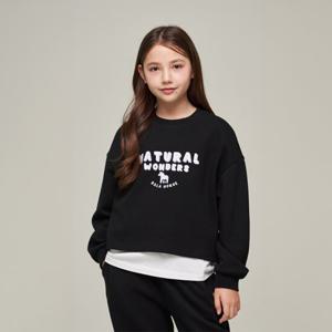 내셔널지오그래픽키즈 K243GSW920 레이어드 맨투맨 CARBONBLACK