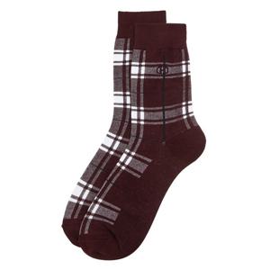 헤지스 골프 24FW 가격인하와인 남성 체크 중목 양말 HUSS4F611D3