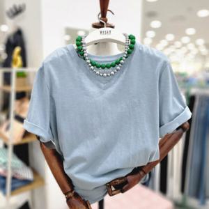 [비지트인뉴욕]브이넥 슬럽 반팔 면티셔츠 VA5ST93mk_US