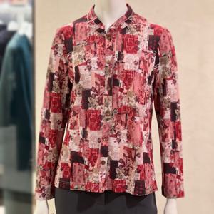 [벨리시앙]슬릿넥 프린트 블라우스(3color) BL4331