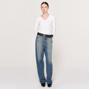 WOMAN 에센셜 이지 브이넥 티셔츠 [IVORY] / WBD3L01515