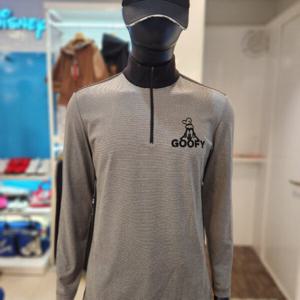 [디즈니골프]DN8MTS013 가을 스트라이프 반집업 티셔츠