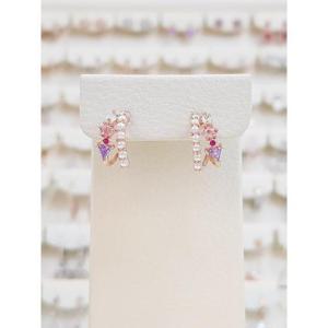 볼라레 세이브존01 진주 큐빅 두줄라인 볼드 귀걸이 spe1076