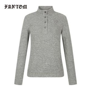 [팬텀] 여성 부클 반버튼 긴팔티셔츠