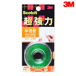 3M초강력 투명 양면테이프 19mmx1.5M 실내 실외용/초강력양면테이프/3M테이프/KTD-19