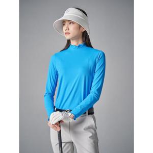 빈폴골프 여성 셔링 하이넥 티셔츠  블루 BJ4241A04P