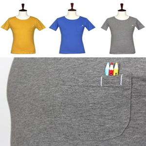 가슴포켓 연필 포인트 반팔 티셔츠 3COLOR