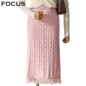 [포커스]꽈배기 H라인 니트스커트_FW3J7SK0250