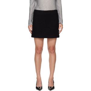 25 FW 엠에스지엠 여성 블랙 버진 울 미니 스커트 242443F090004
