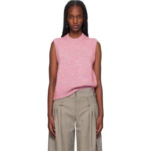 25 FW 가니 여성 핑크 니트 베스트 242144F096010