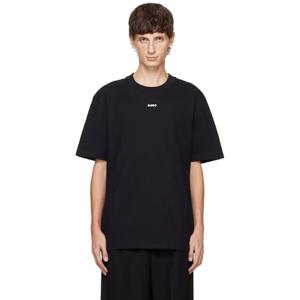 25 FW Hugo 남성 블랙 루즈 핏 티셔츠 251084M213019