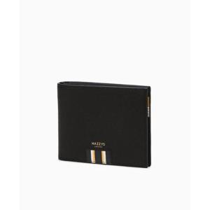 [헤지스ACC] 블랙 로고배색 소가죽 반지갑 HJWA5E506BK