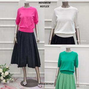 [미니멈]MD 라운드넥 하프소매 니트  MD MXAAKU2070_CJ