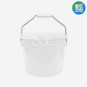 월드크린 다용도 휴대용 버킷 7L 화이트 + 뚜껑 세트 세차