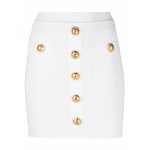 [BALMAIN] 라프리마 여성 미니 Embossedbuttons 니트 스커트 AF0LB290KB070FA 화이트 /8