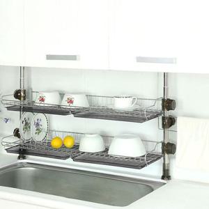 기둥식 씽크 선반 800 2단 로얄 물빠짐 식기 건조대
