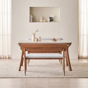 [삼익가구]포우든 양면 통세라믹 4인용 애쉬 원목 식탁세트(벤치2)