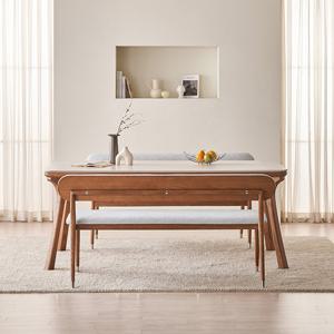 [삼익가구]포우든 양면 통세라믹 6인용 애쉬 원목 식탁세트(벤치2)