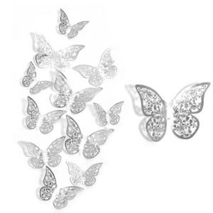 PW DIY나비데코세트(12개입)실버 홈파티 장식 소품