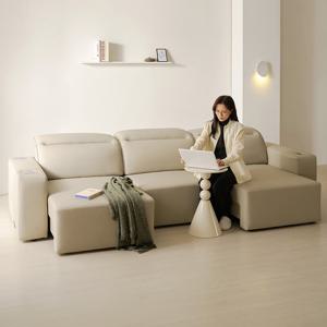 제이픽스 카디마 에코레더 2세대 슬라이드 리클라이너 가죽 4인 슬라이딩 무빙 스피커 소파