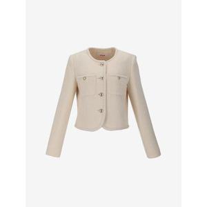 [숲]부클 라운드넥 트위드 크롭 자켓 SB3TJM1