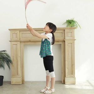 고급 망사 장식 6부 여아 레깅스