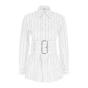 버버리 벨티드 스트라이프 코튼 셔츠 8103514 STRINGCOAL