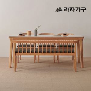 라자가구 데니스 양면세라믹 6인용 식탁세트 벤치형