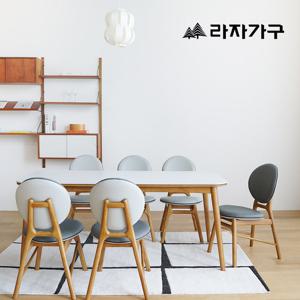 라자가구 쿠키 6인 1800 세라믹 식탁 세트 의자형