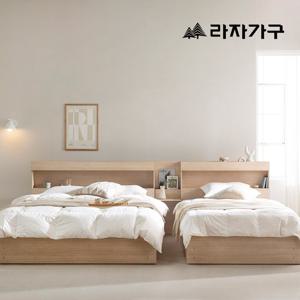 라자가구 베티 C형 서랍형 침대 프레임 Q + 협탁1 + 본넬매트