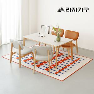 라자가구 브레드 낮은 4인 1400 세라믹 식탁 세트 의자형