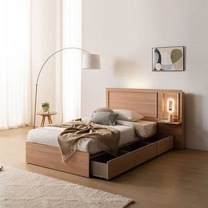 라자가구 윈디 LED+USB 서랍형 침대 SS + 본넬 매트리스