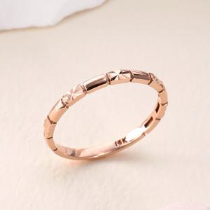 [비앤비골드] 14K 슬림 다이아컷팅 사각볼 반지 SRS40968