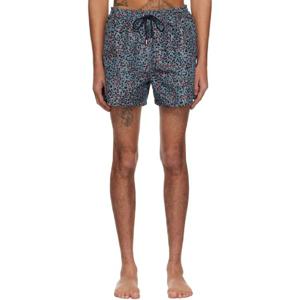 25 FW 폴스미스 남성 블루 레오파드 프린트 스윔 쇼츠 251260M208004